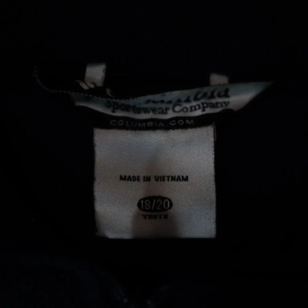 Columbia Fleece Jacket Youth‎ 18/20 Navy Blue Full Zip Outdoor Warm Good